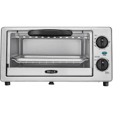 Bella - 4-Slice Toaster Oven - Black/silver Bella - 4-Slice Toaster Oven - Black/silver
