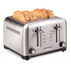 Hamilton Beach - Professional 4-Slice Toaster with Bagel, Defrost and Reheat Settings - STAINLESS STEEL Hamilton Beach - Professional 4-Slice Toaster with Bagel, Defrost and Reheat Settings - STAINLESS STEEL