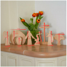 Easter scene wooden decoration