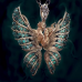 Stunning Love Angels Wing Butterfly Pendant Necklace-Faith and Love