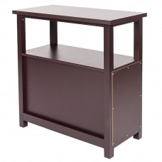 Double-tier Coffee Side Table with Two Drawers - Coffee Double-tier Coffee Side Table with Two Drawers - Coffee