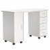 Double Edged Manicure Nail Table with Drawer - White Double Edged Manicure Nail Table with Drawer - White