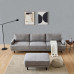 【SEA】Modern fabric sofa L shape 3 seater with ottoman-104 - Gray 【SEA】Modern fabric sofa L shape 3 seater with ottoman-104 - Gray